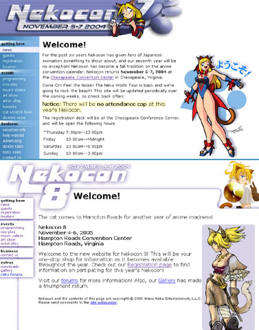 Nekocon Websites